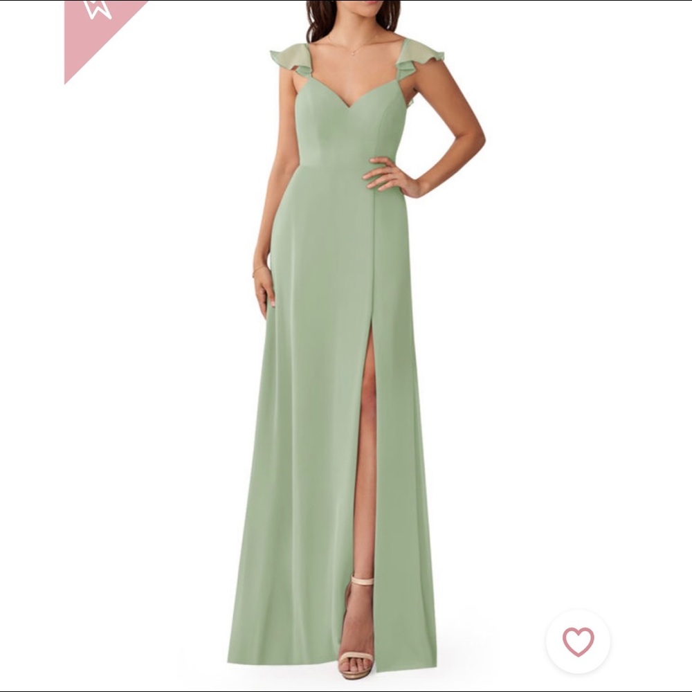 Azazie “Everett” Dusty Sage Bridesmaid Dress
